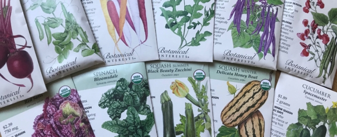 Vegetable seed packets